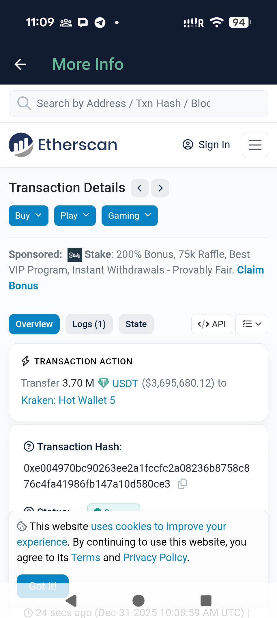 Crypto Whale Stakes 6